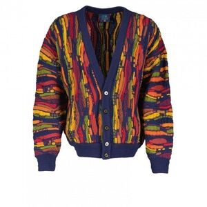 Vintage Limnos 3D 100 % Wool Australian 80s 90s Sweater Size Small Coogi Style